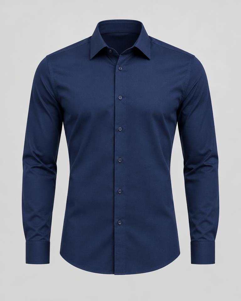 Formal Slim-Fit Shirt in Navy Blue
